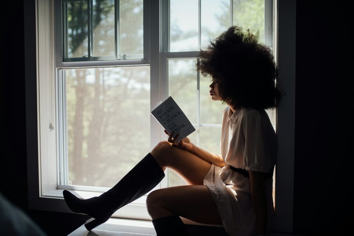 A woman reading